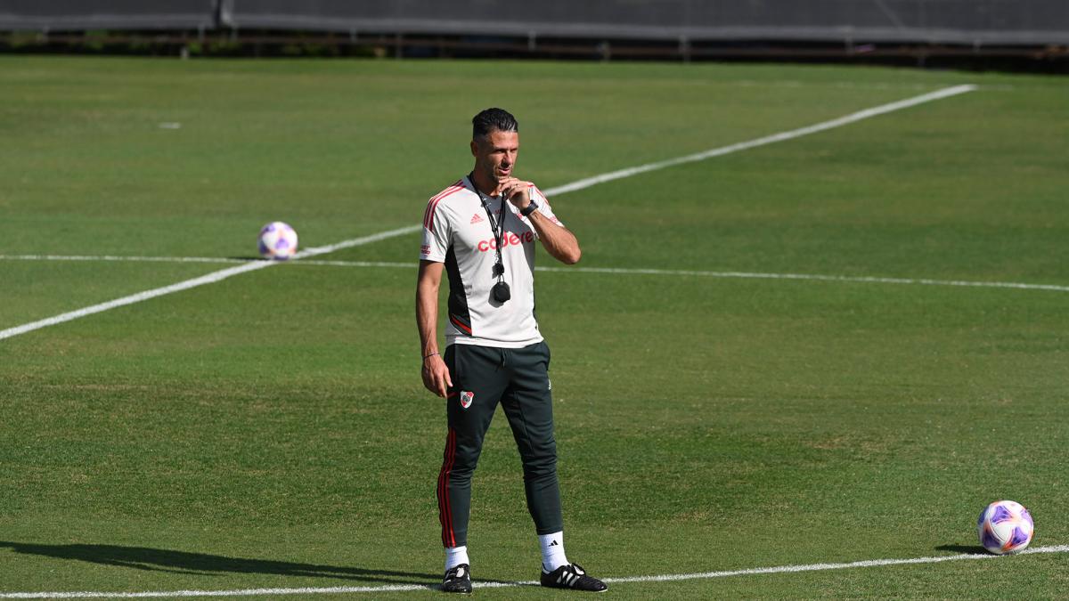 Demichelis en el entrenamiento de River Foto Leo Vaca 