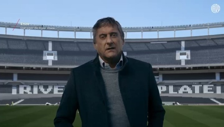 Enzo Francescoli, mánager de River Plate, en la campaña del club para cuidar a los niños y niñas.