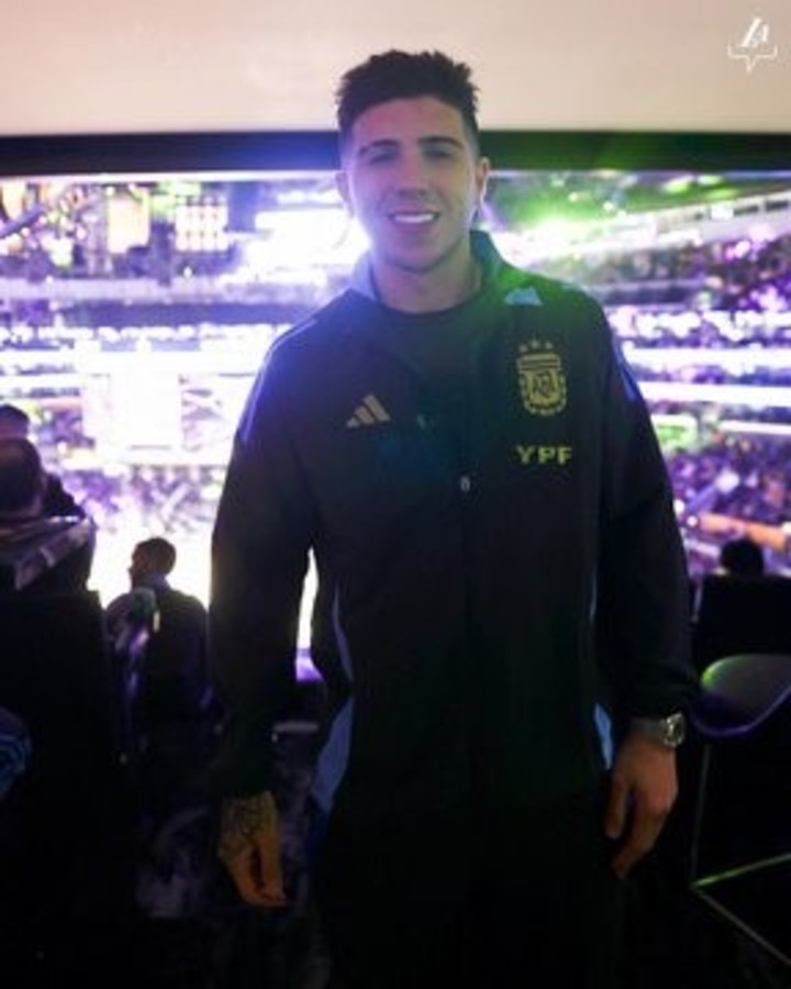 Los jugadores de la Selección Argentina fueron a ver a Los Angeles Lakers vs Indiana Pacers, por la NBA. Foto: @Lakers