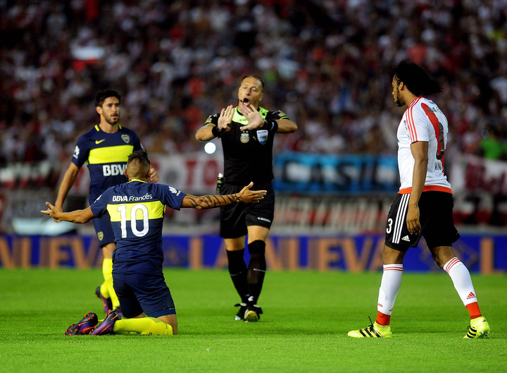 Uno de los últimos Boca vs River disputados en el Minella, en 2017. Foto: Jorge Sánchez.