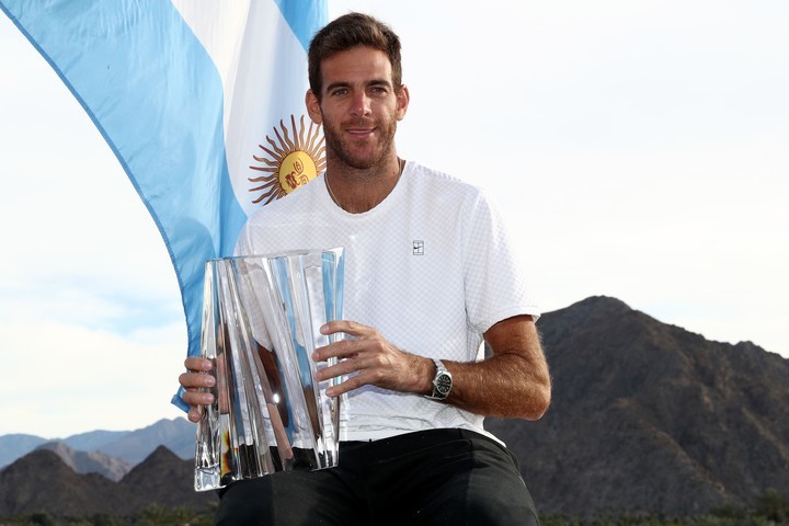 Del Potro fue el segundo argentino en jugar la final en Indian Wells y vengó a Vilas, quien en 1977 perdió con Brian Gottfried. Foto: Matthew Stockman/Getty Images/AFP