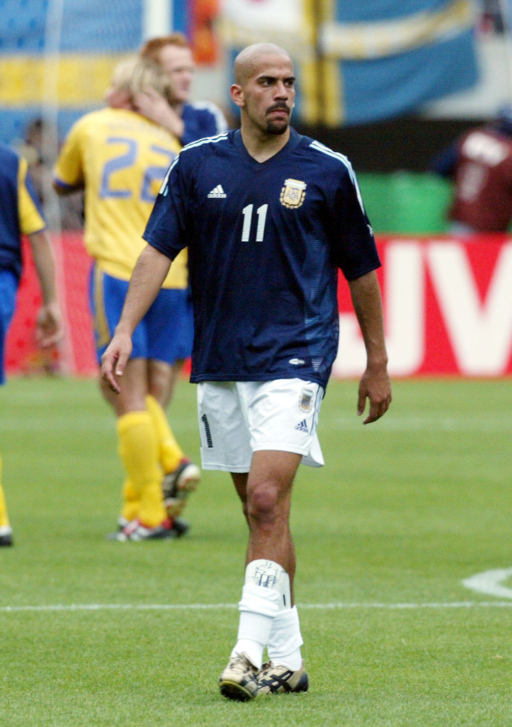 La Brujita Verón, luego de la eliminación de Argentina del Mundial 2002. Foto: Ricardo Mazalan.