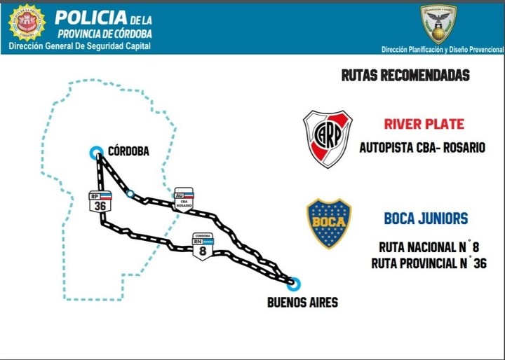 La sugerencia de circulación para los micros, combis y vehículos particulares que salgan de Buenos Aires.