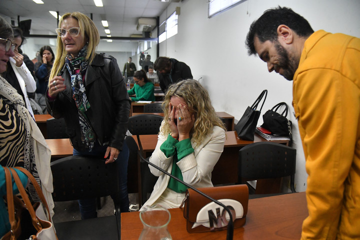 La reacción de Florencia Marco al momento de la sentencia.