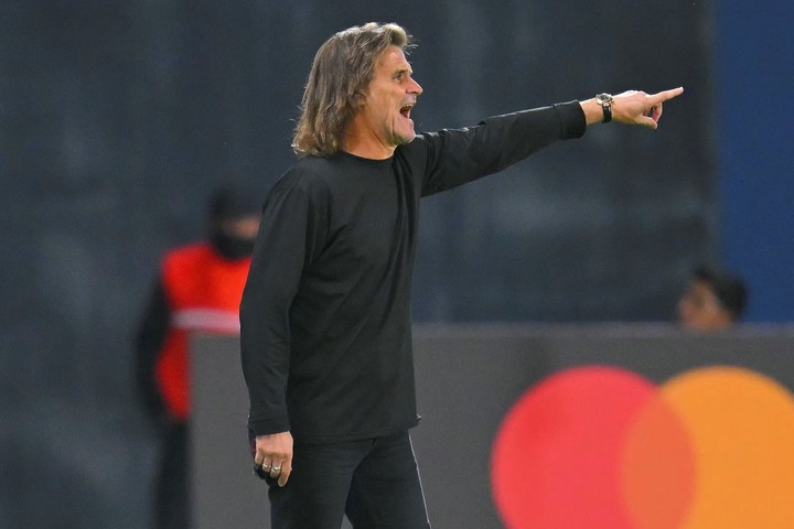 Insua durante el partido de San Lorenzo en Quito. Foto: Rodrigo BUENDIA / AFP.