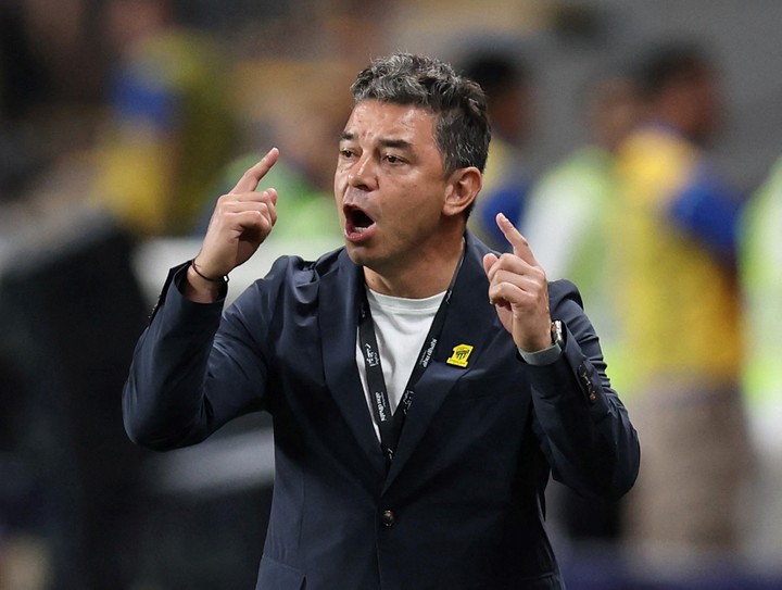 Marcelo Gallardo durante la final de la Supercopa de Arabia Saudita. REUTERS/Stringer