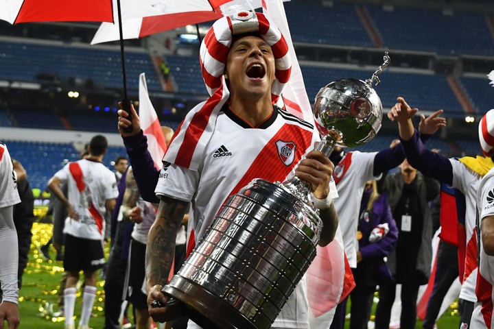 Enzo Pérez ganó 10 títulos con River, entre ellos el de la Copa Libertadores 2018. Foto: Gabriel Bouys / AFP.