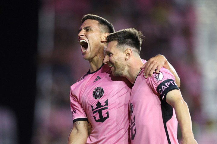 Matías Rojas y Lionel Messi, la sociedad naciente en Inter Miami. Foto: Nathan Ray Seebeck-USA TODAY Sports.