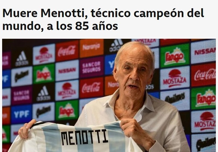 BBC y la noticia del fallecimiento de Menotti.