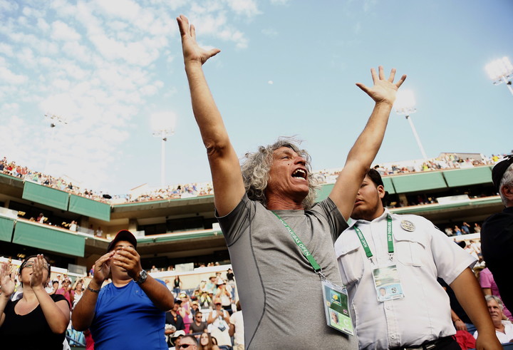 Indian Wells, 2014. Sergio Giorgi, el argentino que se radicó en Italia y es padre y entrenador de Camila. Foto: EFE / JOHN G. MABANGLO.