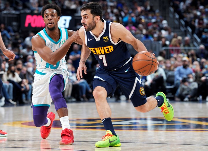 Facundo Campazzo, en su paso por Denver Nuggest. Foto: AP /David Zalubowski