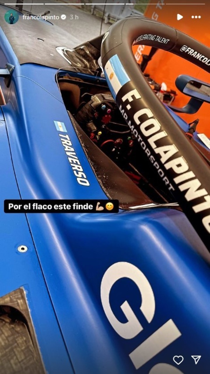 Franco Colapinto le rendirá homenaje a Juan Marí a Traverso en el GP de Imola. IG @francolapinto