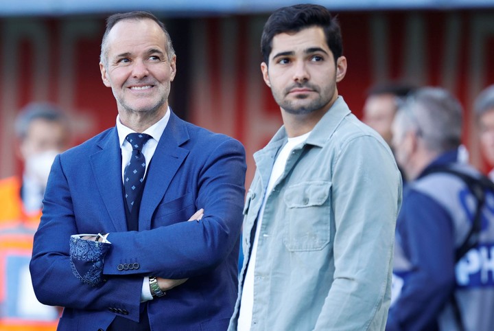 Giuseppe Saputo, propietario del CF Montreal, junto a su hijo Luca. Foto: ANSA / Serena Campanini