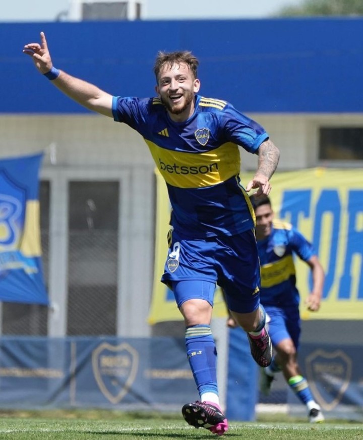 Nacho Rodríguez, el goleador de la reservad de Boca. Foto: @nachoorodriguez9 en Instagram 