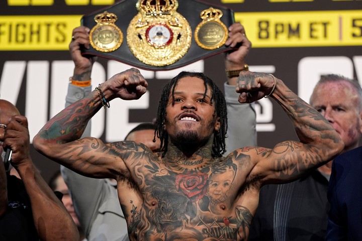 Gervonta Davis, en la previa a la pelea con Frank Martin. Foto AP (John Locher).