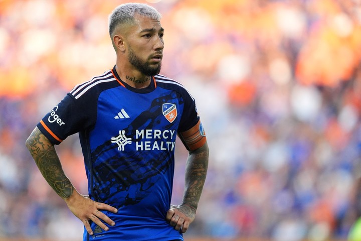 Luciano Acosta, otro 10 argentino que la rompe en la MLS, pero con la camiseta del FC Cincinnati. Foto: Kareem Elgazzar - USA TODAY Sports.