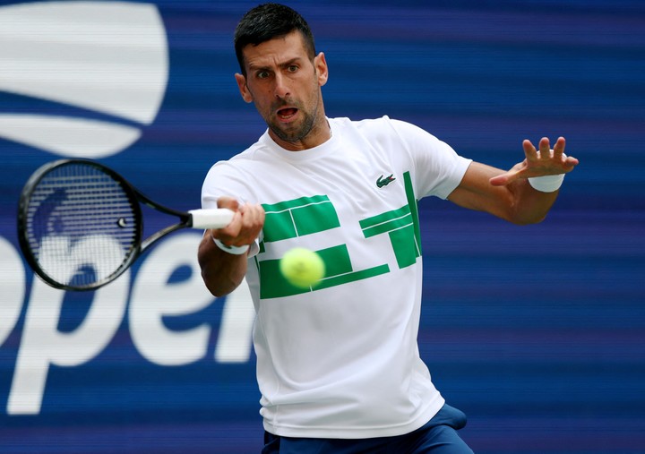 Novak Djokovic, en un entrenamiento en el US Open.
Foto Reuters