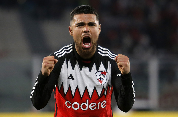 River Plate, tras su gol agónico en la ida. (DIEGO LIMA / AFP)