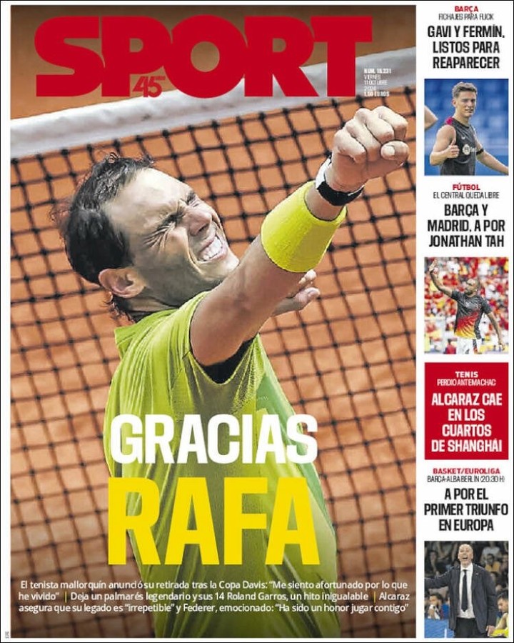 Rafael Nadal se retira del tenis.