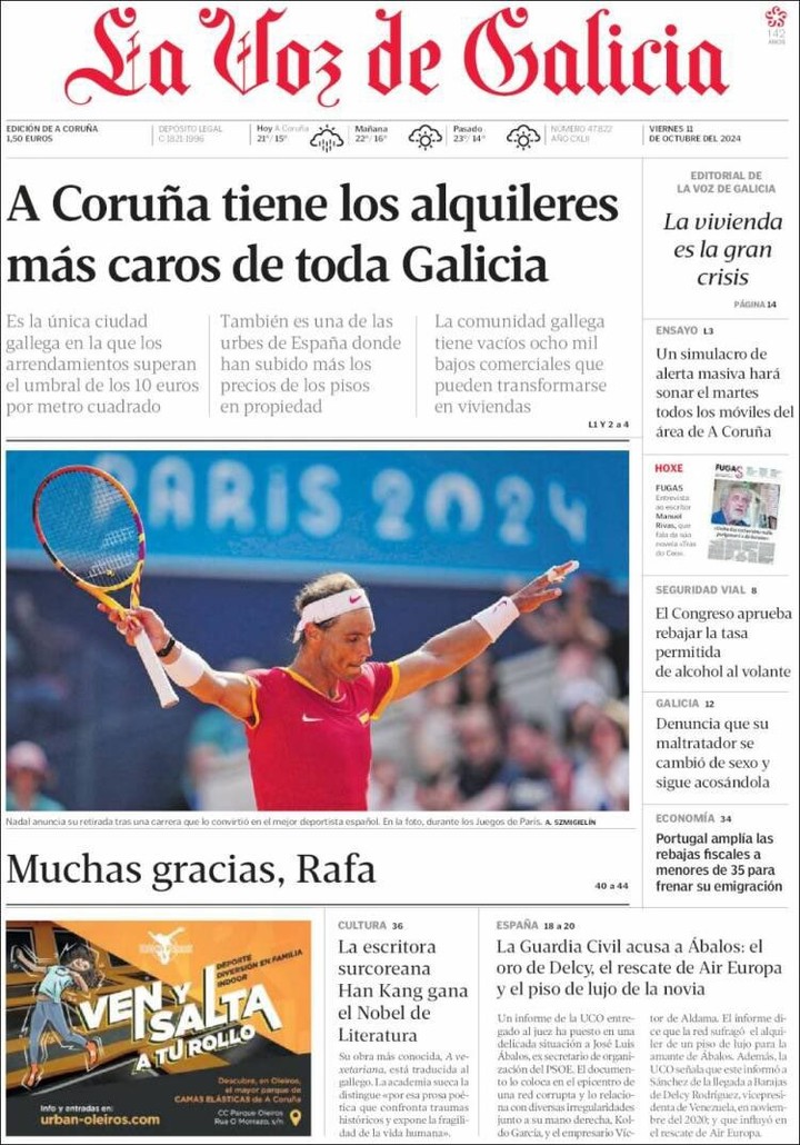 Rafael Nadal se retira del tenis.