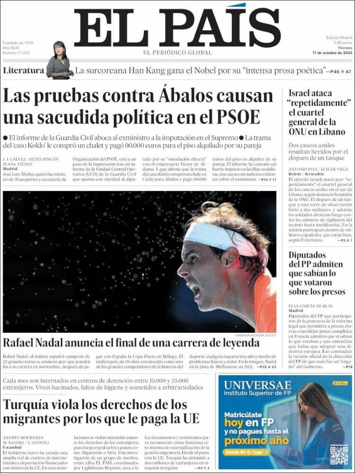 Rafael Nadal se retira del tenis.