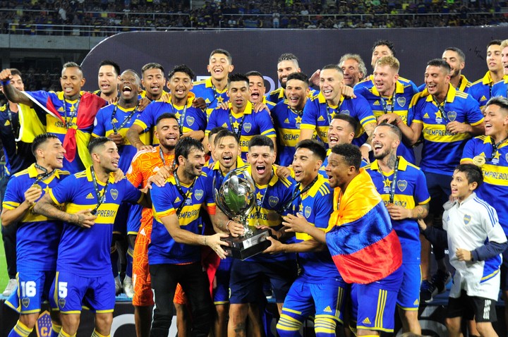 Marzo de 2023. Boca Juniors le ganó la Supercopa Argentina a Patronato y festejó su estrella 74, la última de su historial. Foto: Emilio Rapetti / Télam.