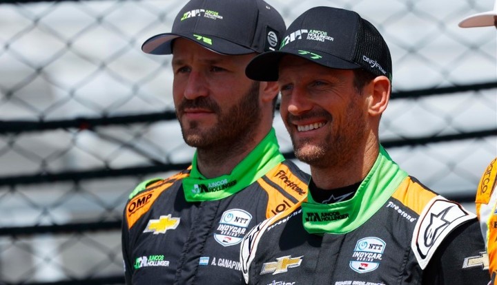 Agustín Canapino y Romain Grosjean en Juncos Hollinger Racing en 2024. (Prensa Juncos Hollinger Racing)