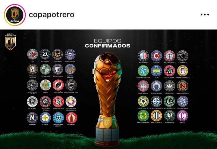 Los equipos confirmados para la Copa Potrero 20024.
Instagram: copapotrero.