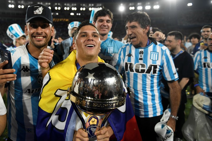 Juan Fernando Quintero, el enganche colombiano de Racing. (AP Photo/Gustavo Garello)