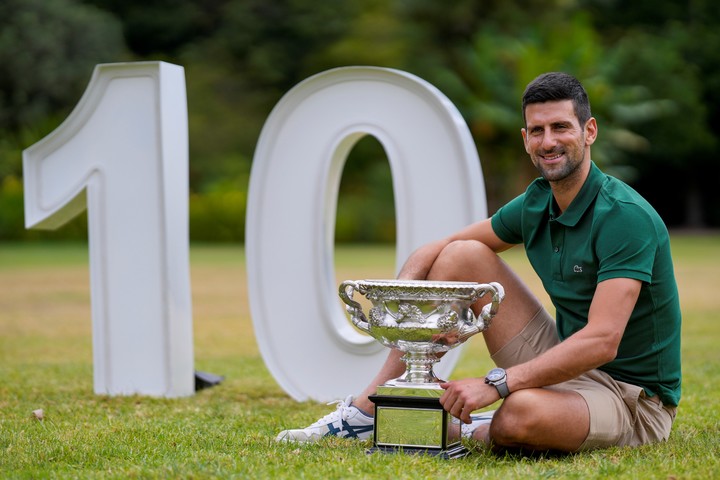 Djokovic conquistó en 2023 por décima vez el Australian Open. Foto AP/Ng Han Guan