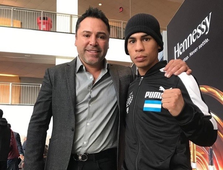 Alberto Melián junto al excampeón mundial Óscar de la Hoya. Foto: Instagram Alberto Melián.