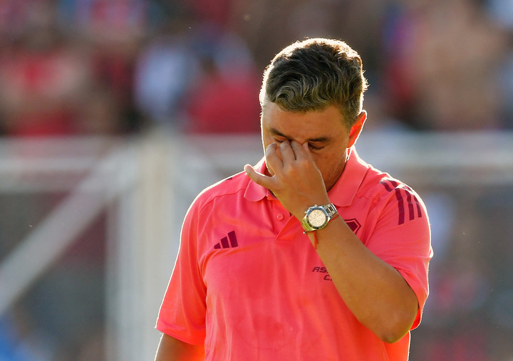 Marcelo Gallardo durante San Lorenzo - River.
(MARCELO CARROLL / FTP CLARIN)