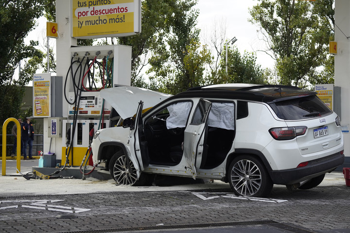 Accidente de Tiago Palacios del club Estudiantes en la Shell. (Maxi Failla - FTP CLARIN)