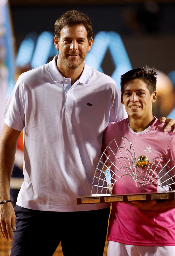 Juan Martín del Potro y Seba Báez. Foto: REUTERS/Jorge Silva