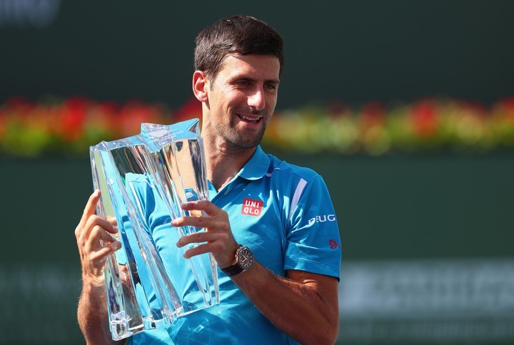 El último festejo de Djokovic en el desierto californiano fue en 2016. Foto Julian Finney/Getty Images/AFP