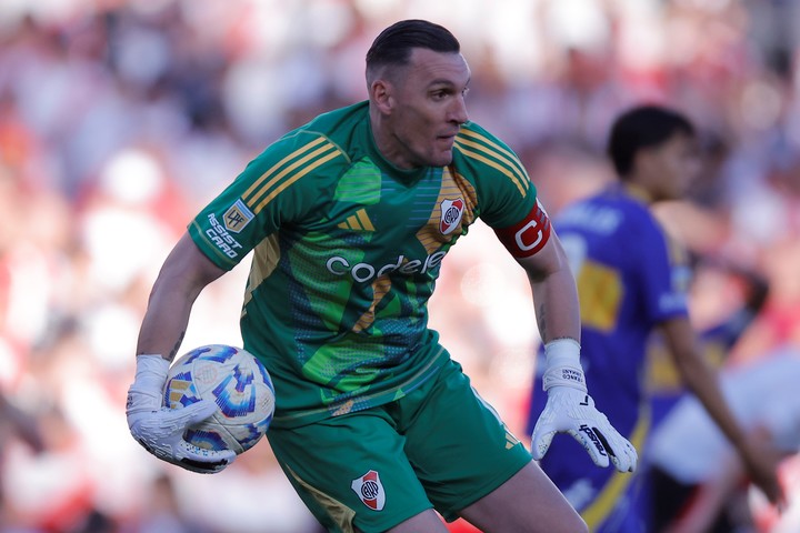 Franco Armani, un campeón del mundo que va por más gloria. Foto: EFE/ Juan Ignacio Roncoroni.