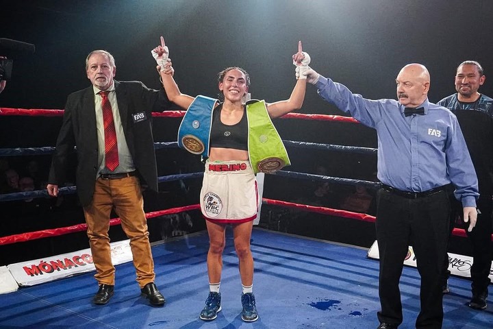 Carla Merino fue campeona argentina y sudamericana de la categoría supermosca. Foto: Instagram @carlamerinook.