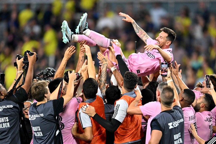 Lionel Messi llegó al Inter Miami y se consagró campeón de la Leagues Cup. Foto: CHANDAN KHANNA / AFP.